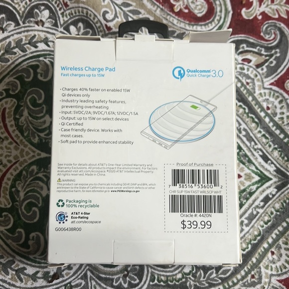 New in box ATT wireless charger - Picture 3 of 6